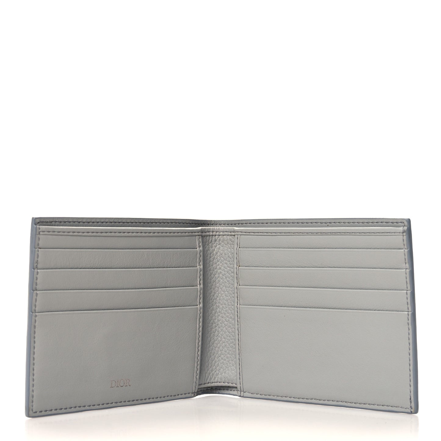 Grained Calfskin CD Icon Bifold Wallet Deep Grey