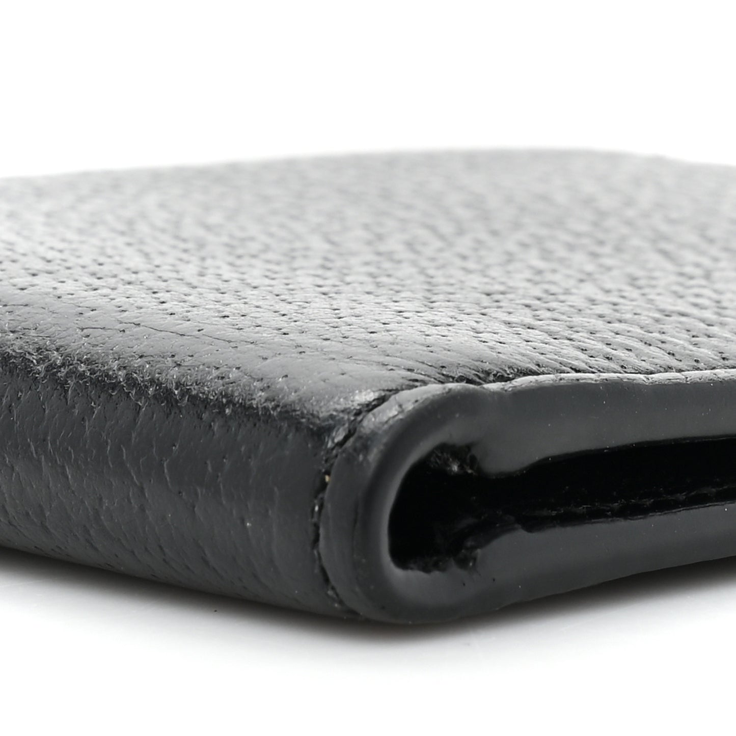Calfskin Bee Bi-Fold Wallet Black