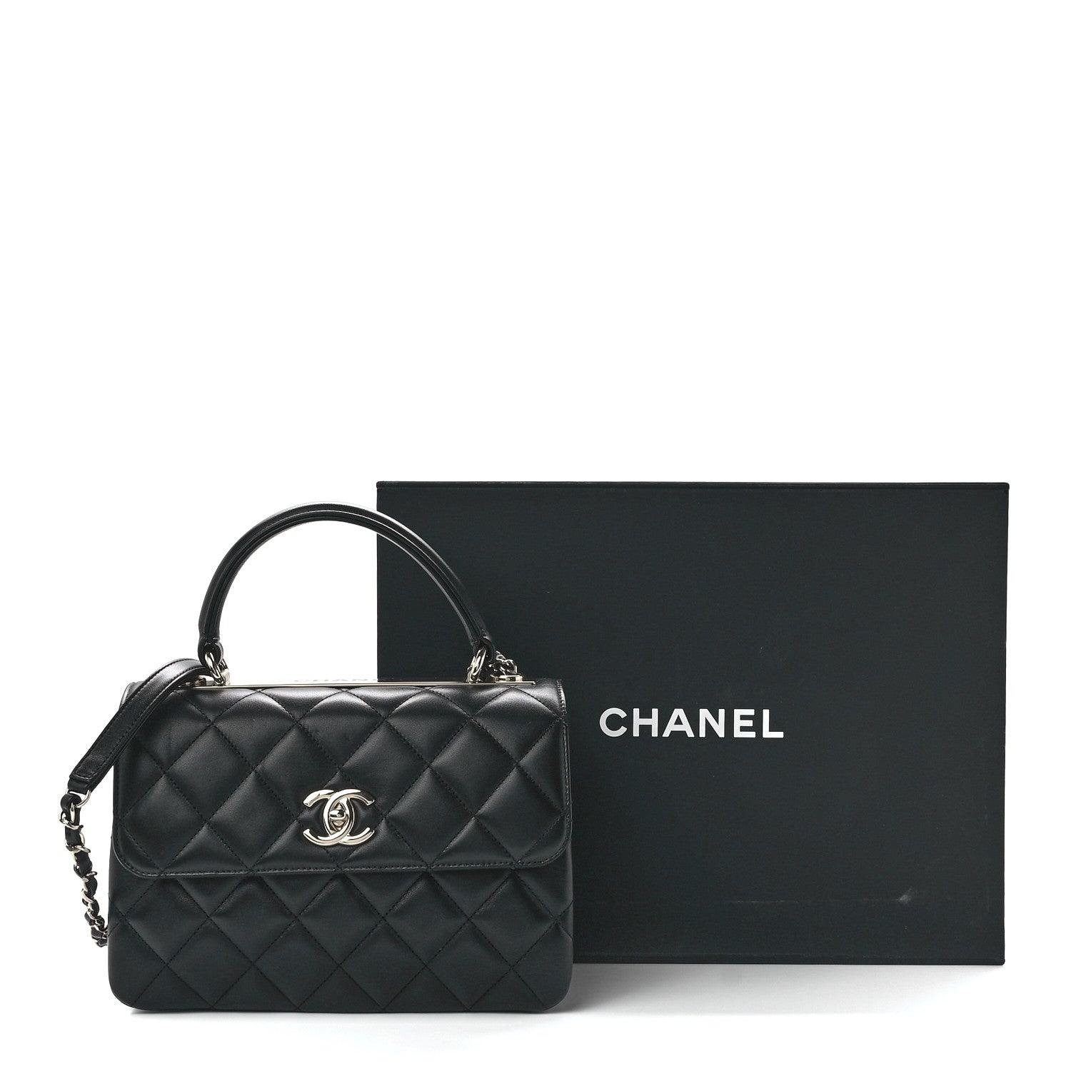 Chanel Lambskin Quilted Small Trendy CC Dual Handle Flap Bag Black 12 of 12