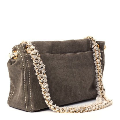 Prada Denim Chain Shoulder Bag Militare 2 of 4