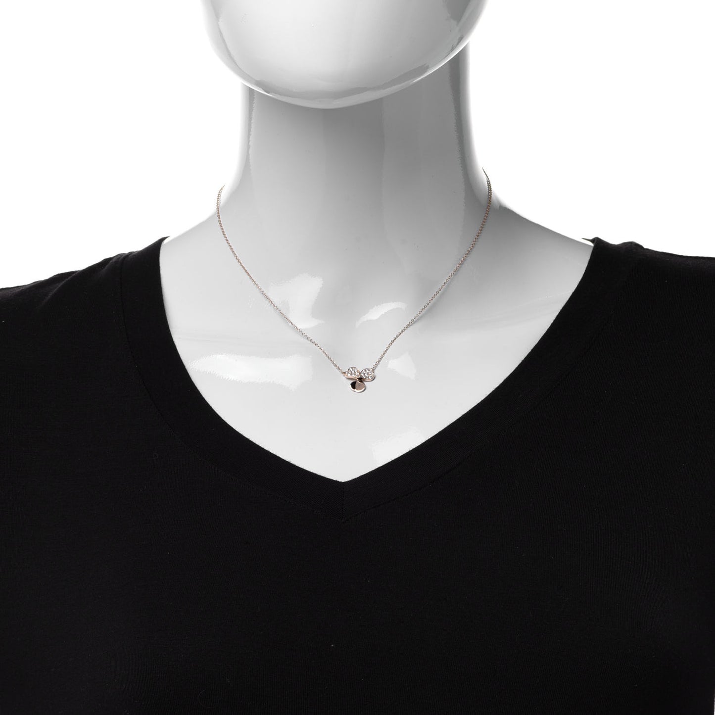 18K Rose Gold Diamond Paper Flowers Pendant Necklace