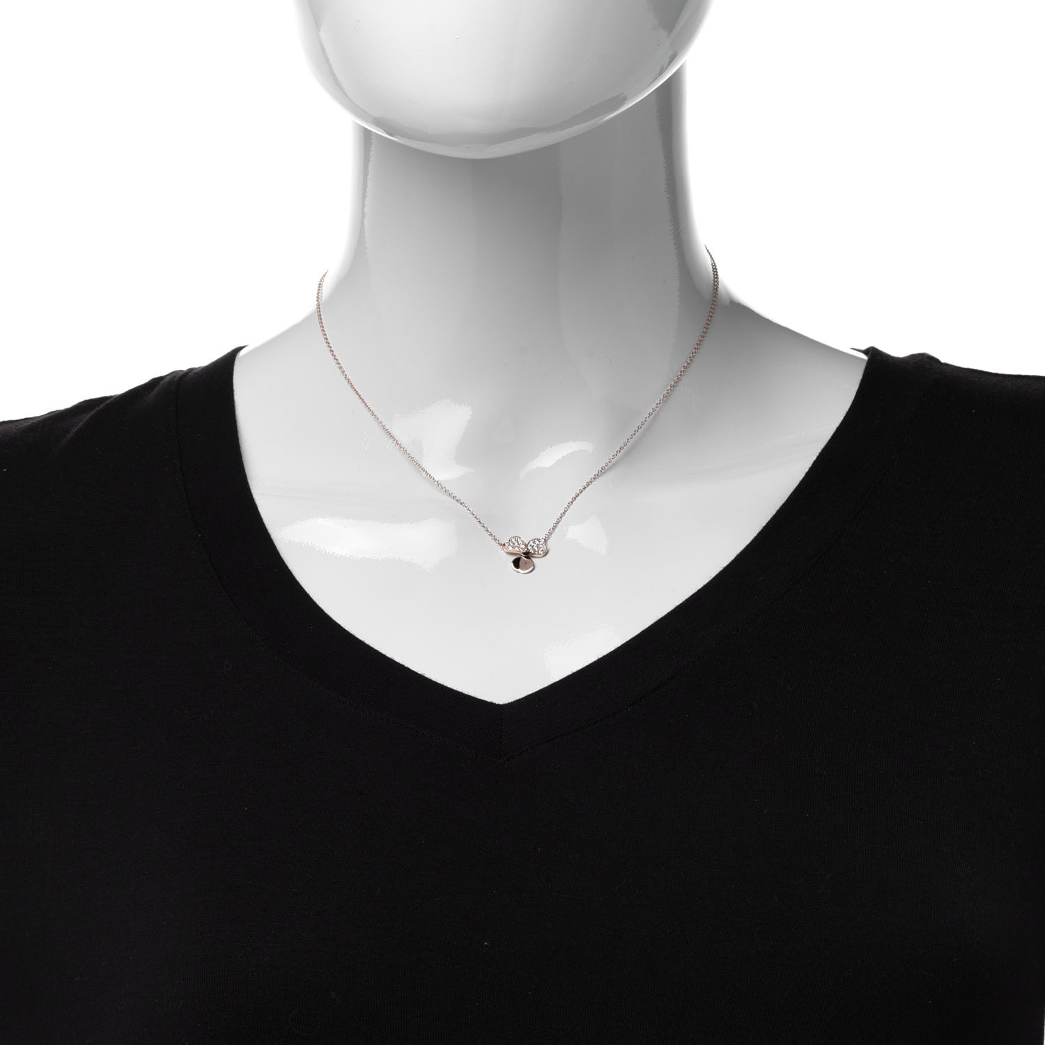 Tiffany 18K Rose Gold Diamond Paper Flowers Pendant Necklace 2 of 6