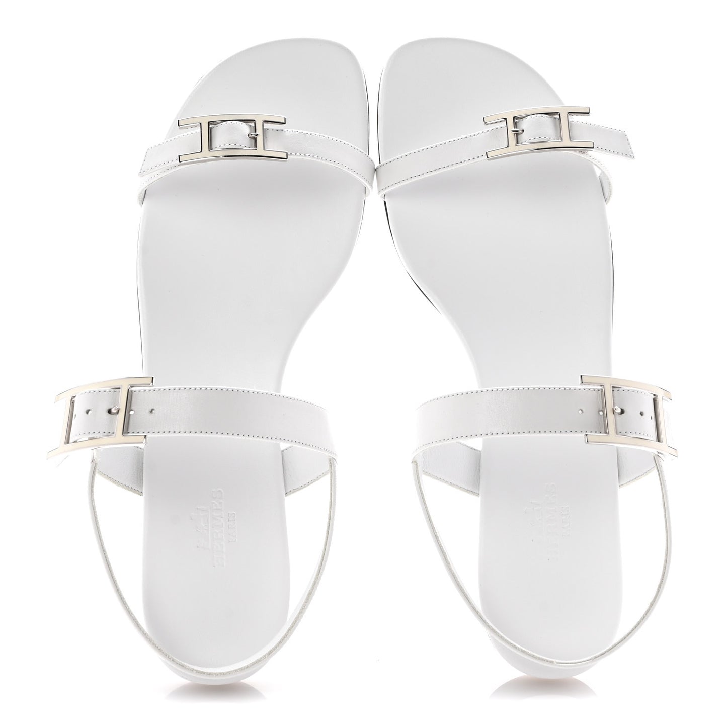 Calfskin Cristal Sandals 39 White