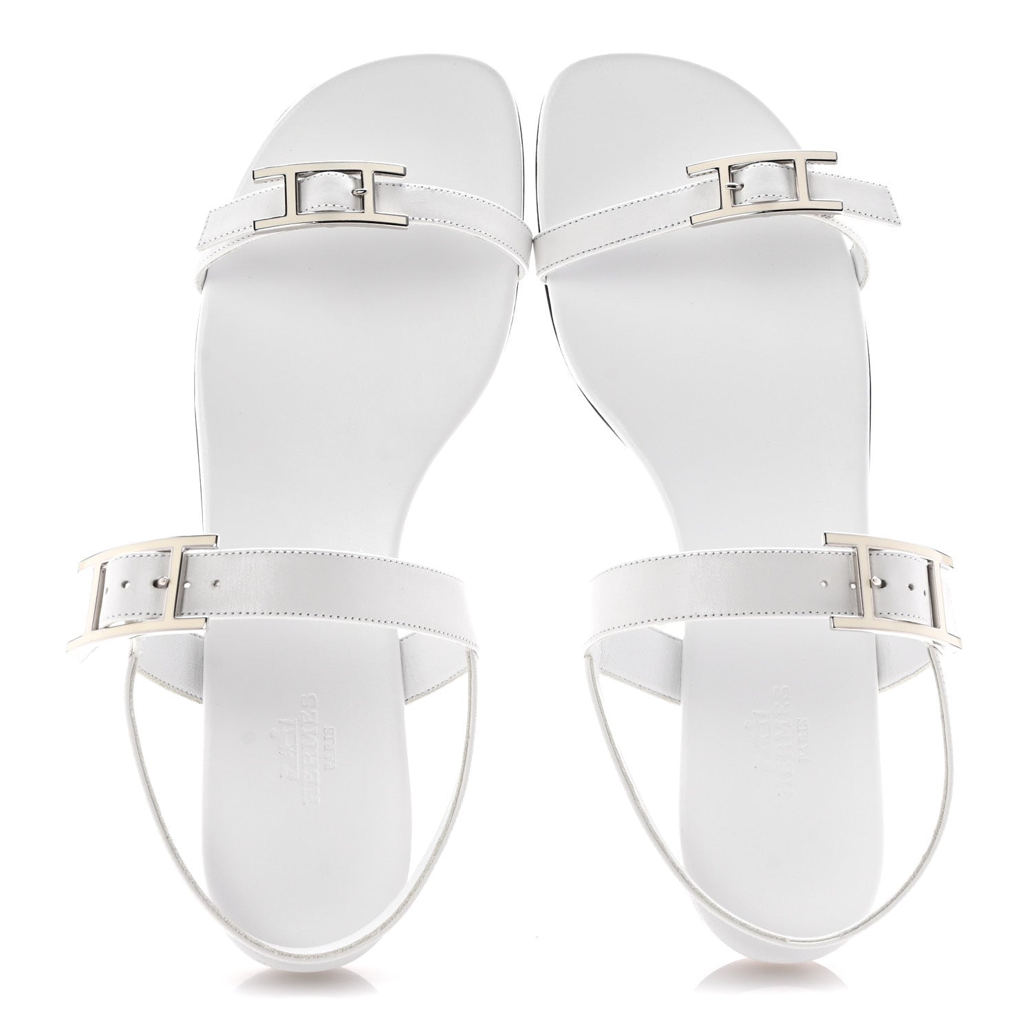 Hermes Calfskin Cristal Sandals 39 White 2 of 11