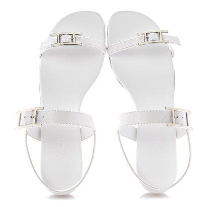 Hermes Calfskin Cristal Sandals 39 White 2 of 11
