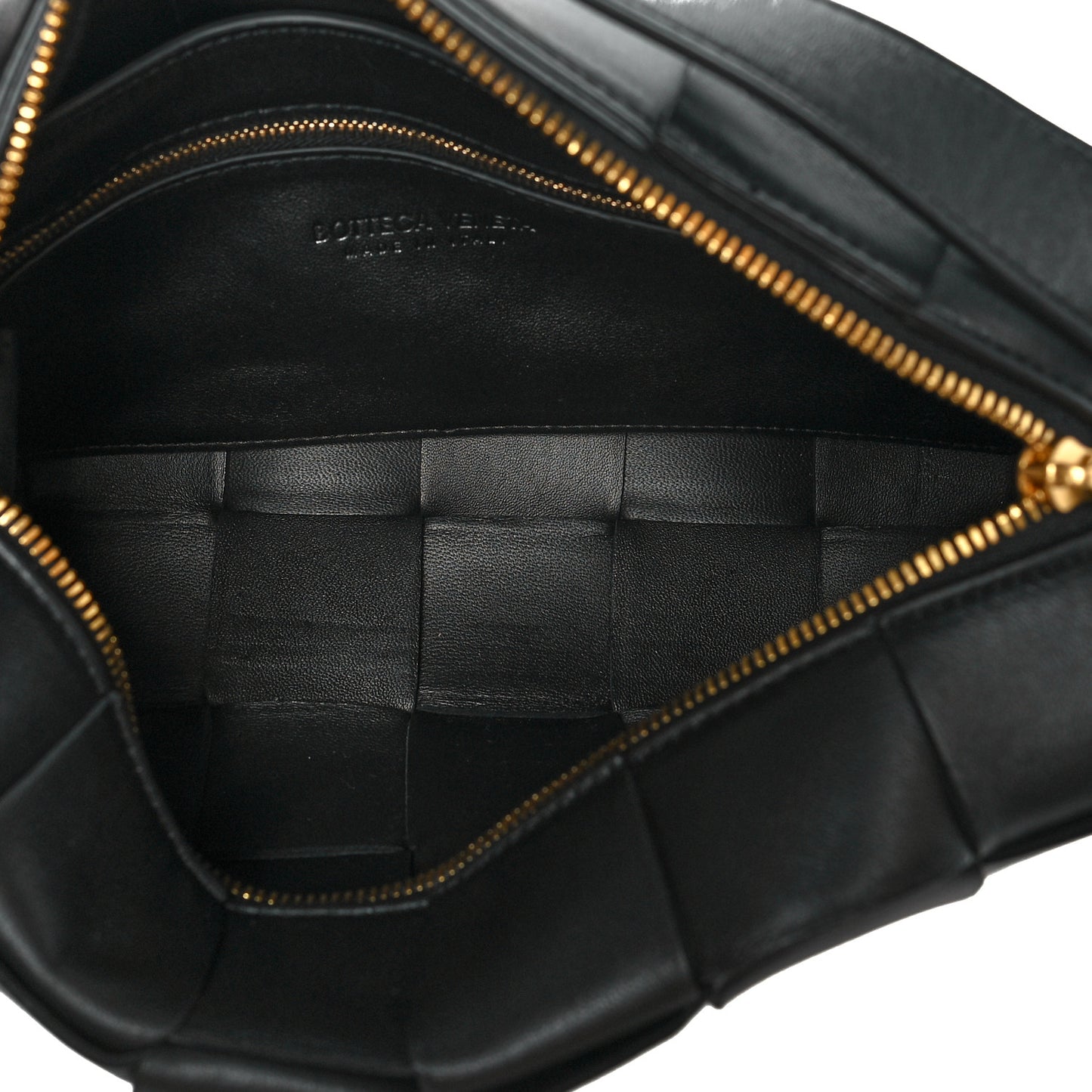 Lambskin Maxi Intrecciato Brick Cassette Bag Black