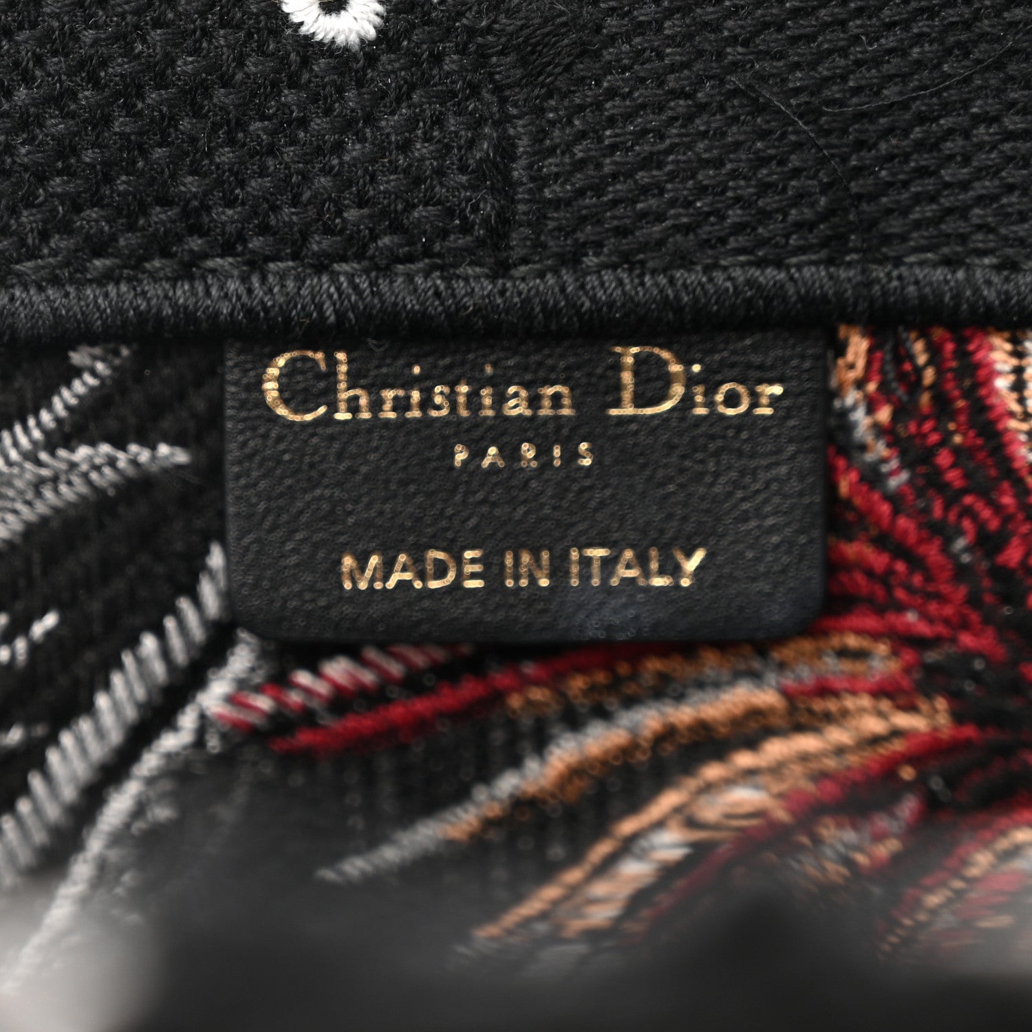 Christian Dior Canvas Embroidered Medium Camouflage Flowers Book Tote Black Multicolor 6 of 10