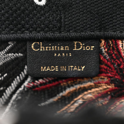 Christian Dior Canvas Embroidered Medium Camouflage Flowers Book Tote Black Multicolor 6 of 10