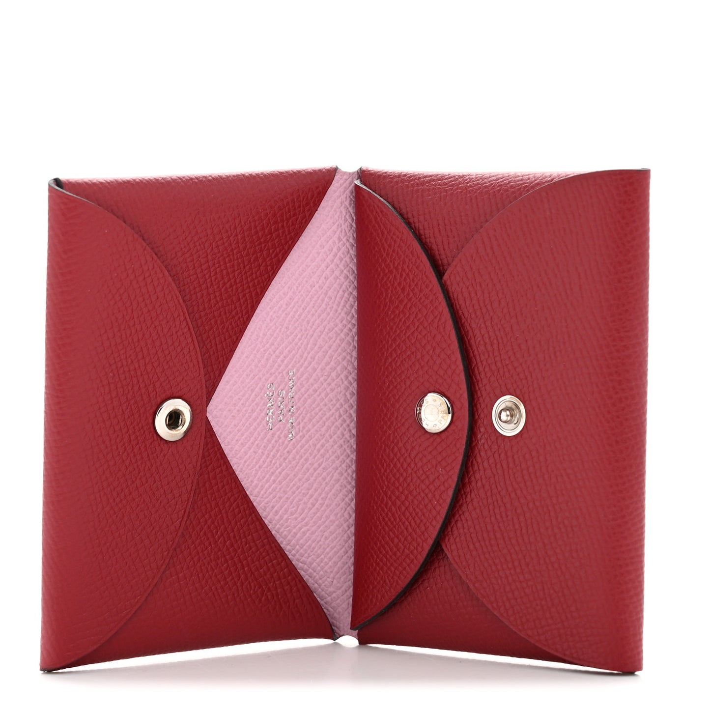 Epsom Verso Calvi Duo Card Case Rouge Grenat Mauve Sylvestre