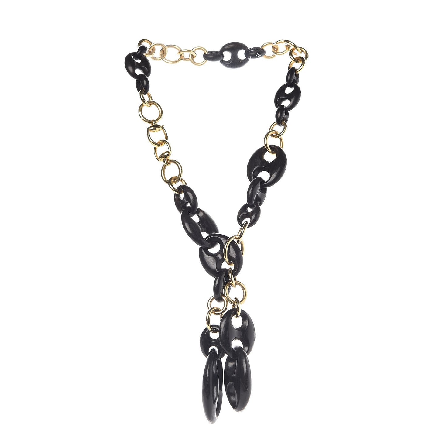 18K Yellow Gold Wood Marina Link Necklace