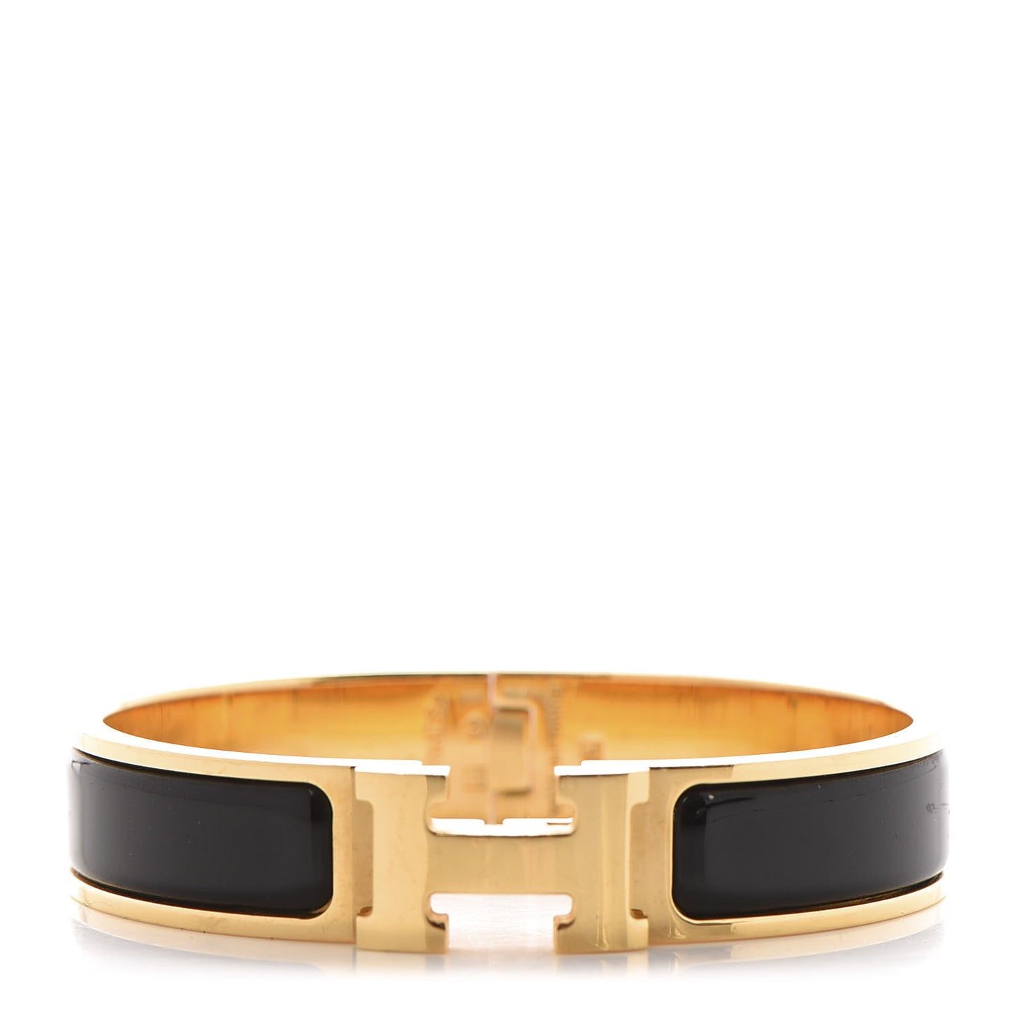 Enamel Narrow Clic Clac H Bracelet PM Black