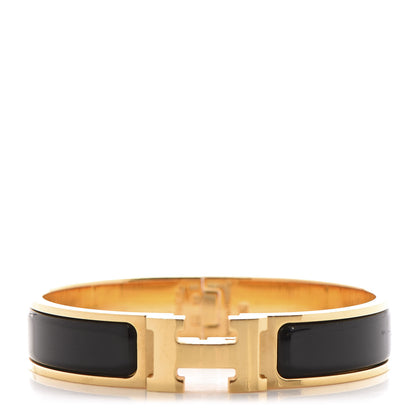 Hermes Enamel Narrow Clic Clac H Bracelet PM Black 1 of 5