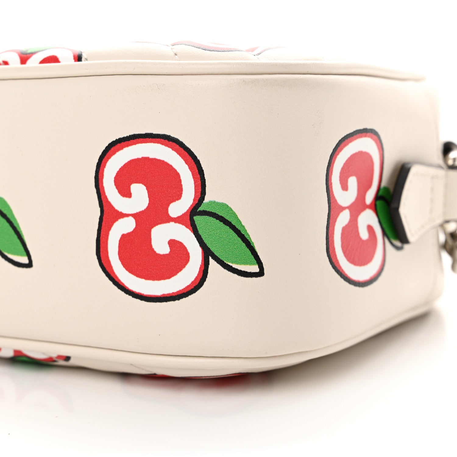 Gucci Calfskin Matelasse Diagonal GG Apple Small GG Marmont Chain Shoulder Bag Ivory 10 of 10