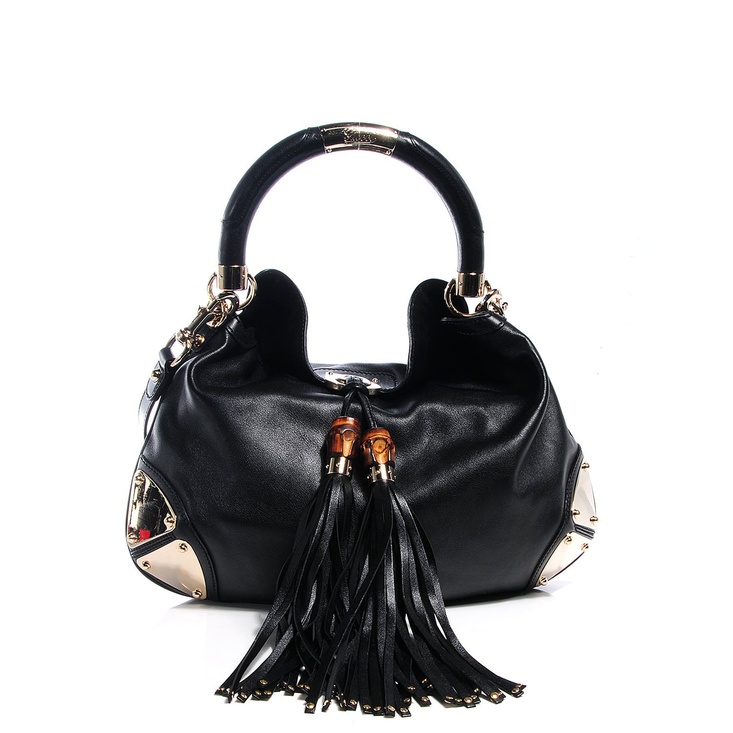 Calfskin Medium Indy Top Handle Hobo Black