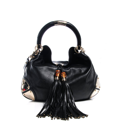 Gucci Calfskin Medium Indy Top Handle Hobo Black 1 of 7