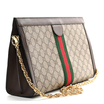 Gucci GG Supreme Monogram Web Medium Ophidia Chain Shoulder Bag Brown 4 of 11