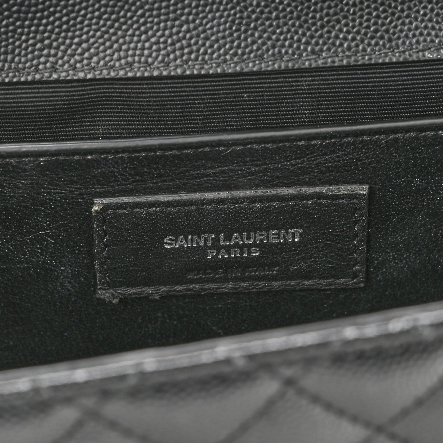 Grain De Poudre Textured Mixed Matelasse Triquilt Medium Monogram Satchel Black