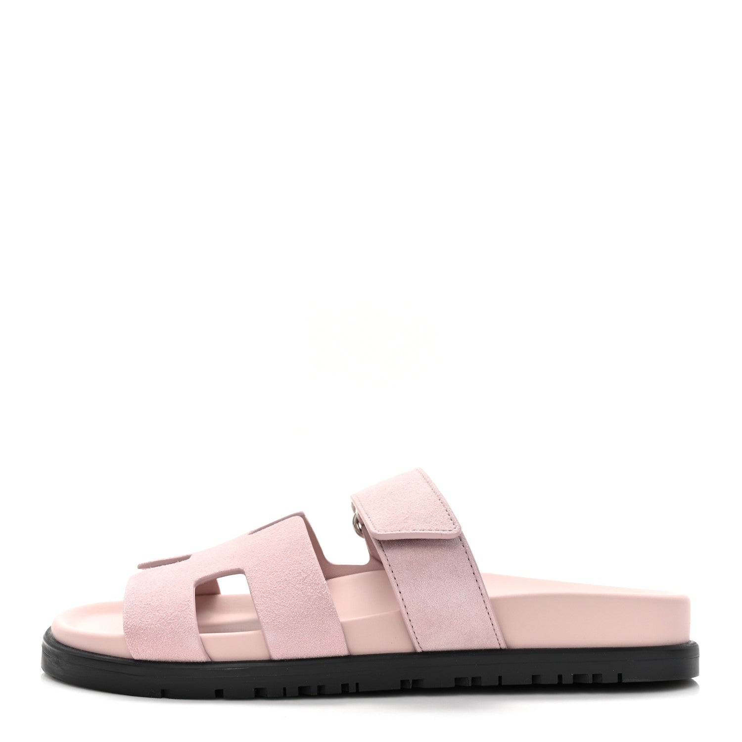 Hermes Suede Goatskin Womens Chypre Sandals 36 Rose Porcelaine 1 of 9