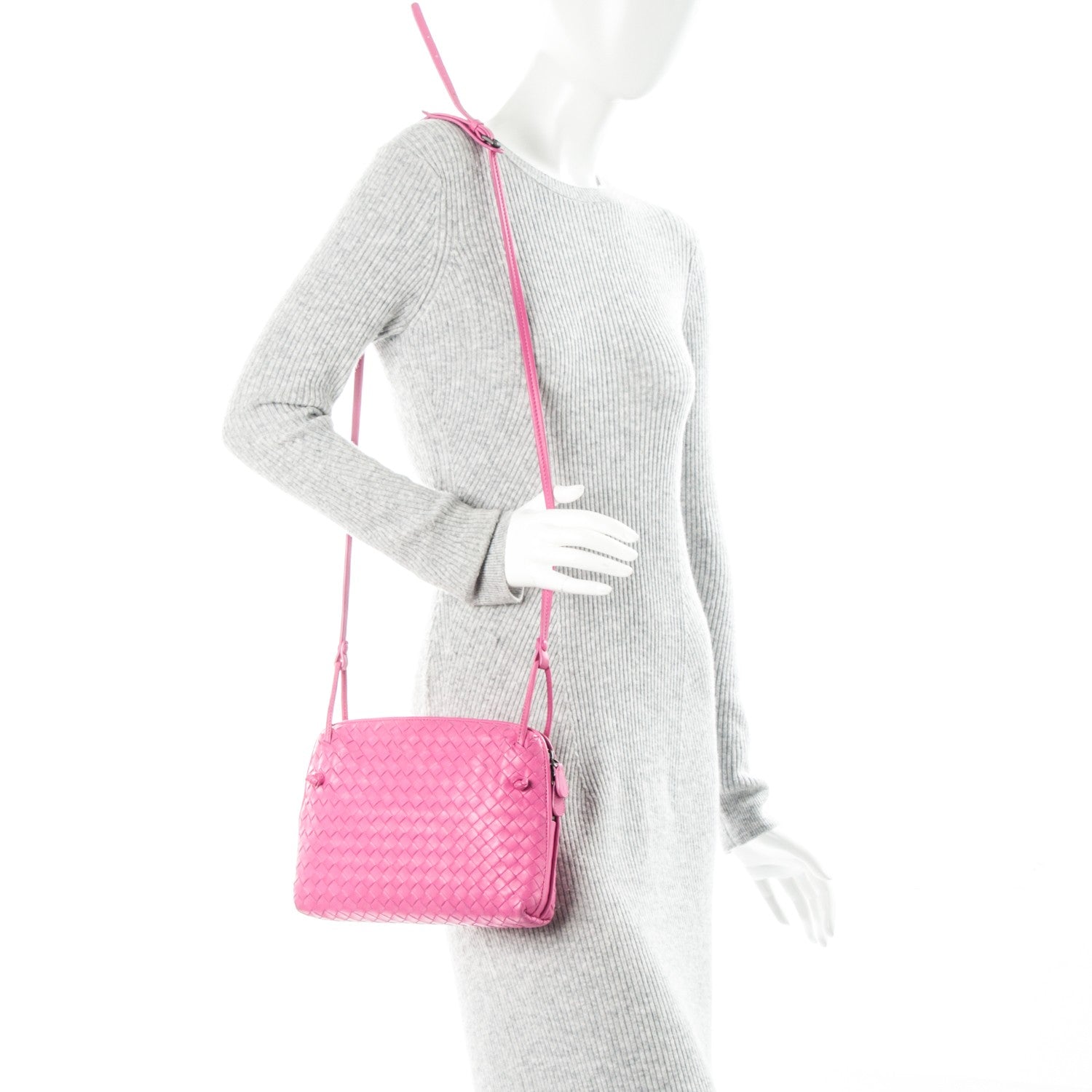 Bottega Veneta Nappa Intrecciato Pillow Crossbody Messenger Pink 2 of 7