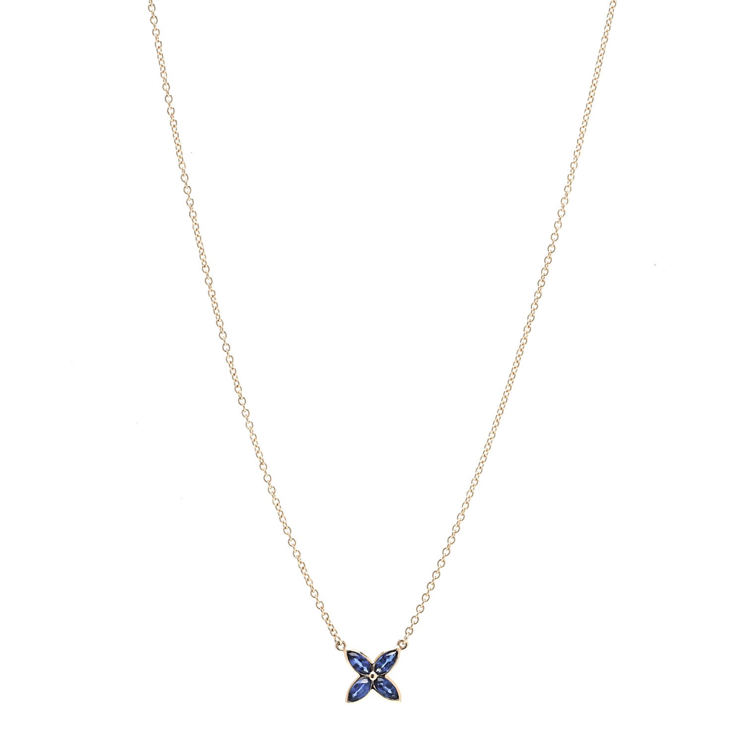 Tiffany 18K Yellow Gold Sapphire Small Victoria Necklace 1 of 10