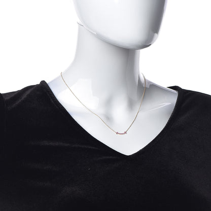 Tiffany 18K Rose Gold Pink Sapphire Mini T Smile Pendant Necklace 2 of 6