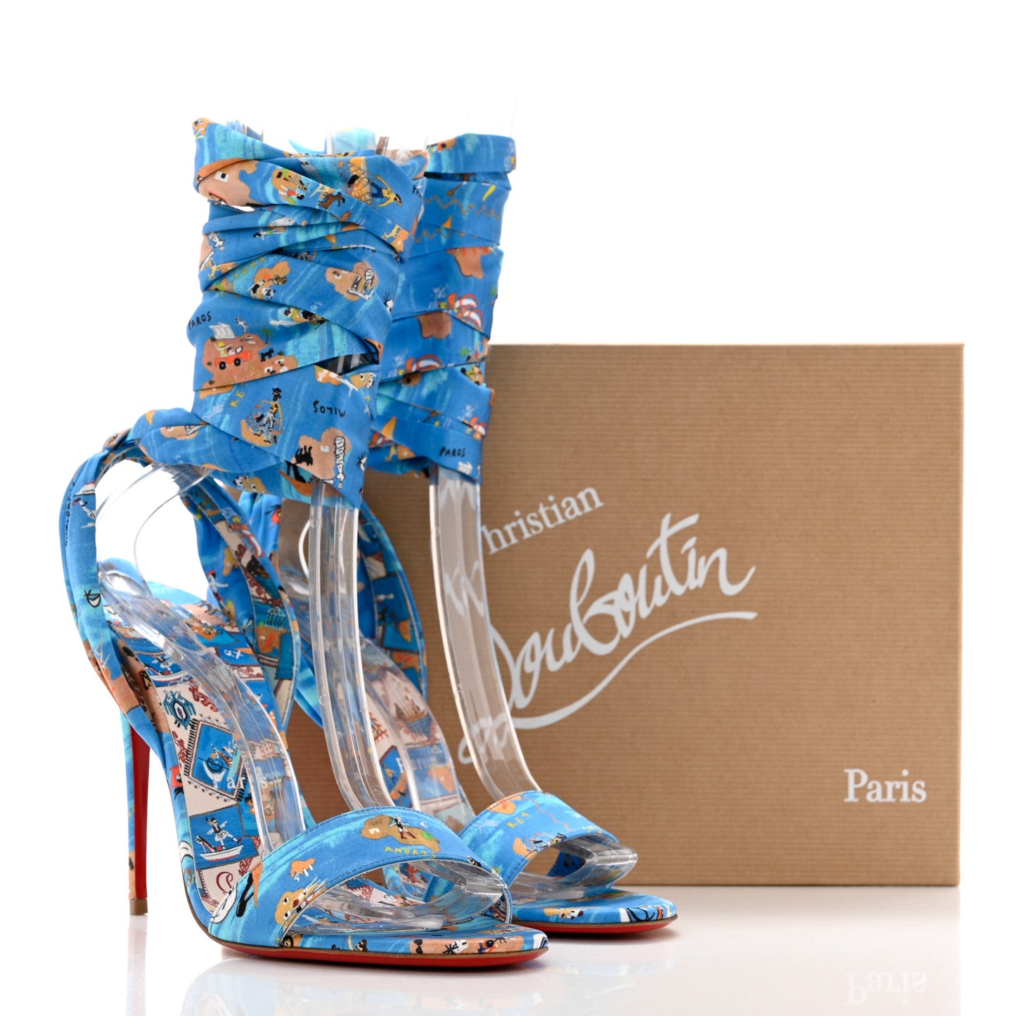 Crepe Satin Greekaba Du Desert 100 Sandal 40 Blue Multicolor