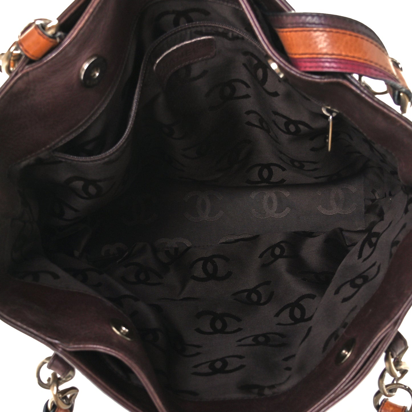 Lambskin North South Tote Burgundy