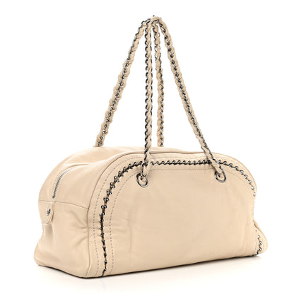 Chanel Smooth Calfskin Medium Luxe Ligne Bowler Light Beige 3 of 13