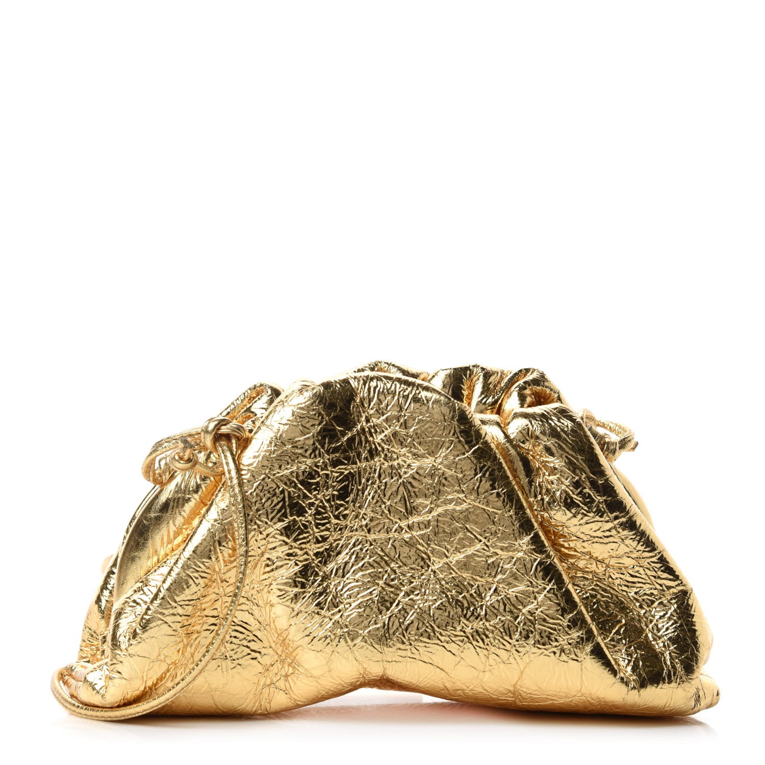 Bottega Veneta Metallic Crinkled Lambskin The Mini Pouch Oro 1 of 12