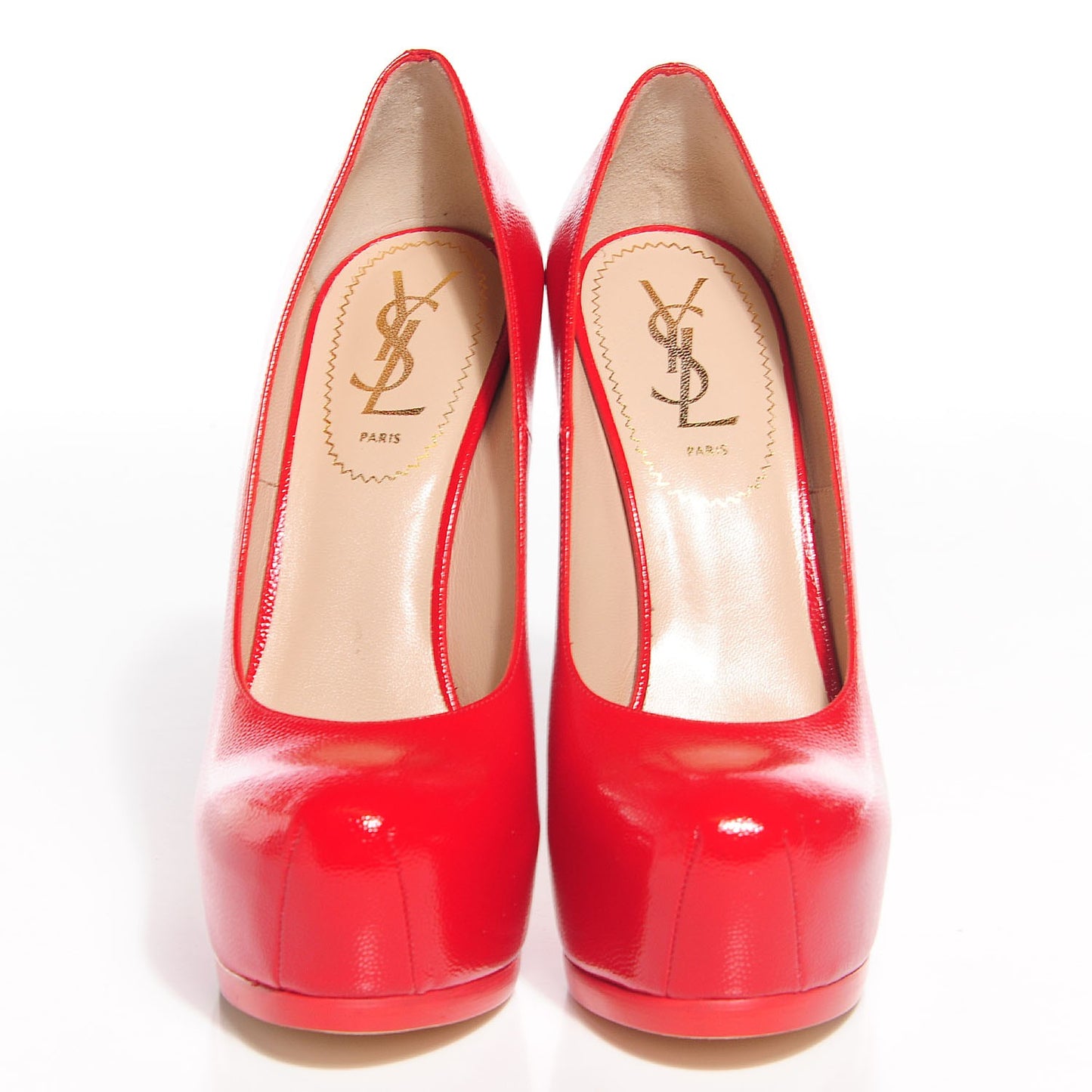 Patent Pebbled Leather Tribute Two Platform Pumps 37 Rubis