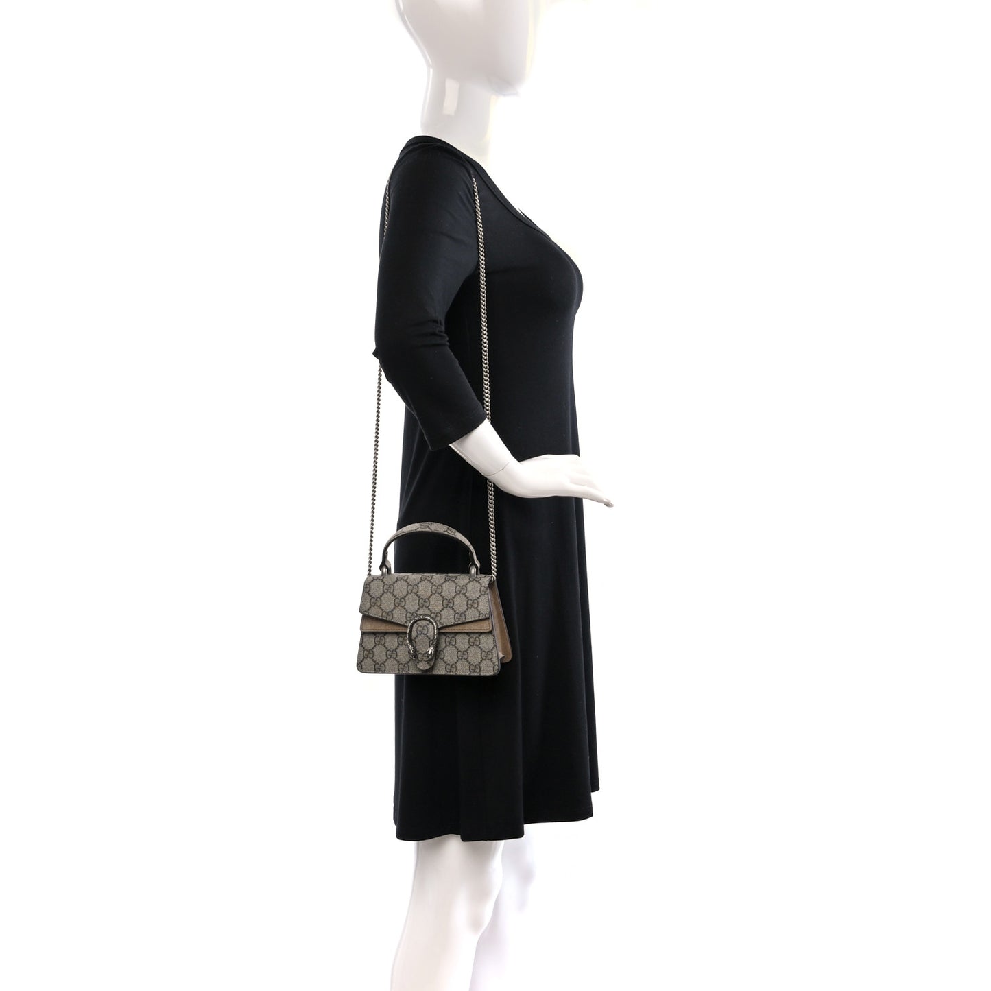 GG Supreme Monogram Mini Dionysus Top Handle Bag Taupe