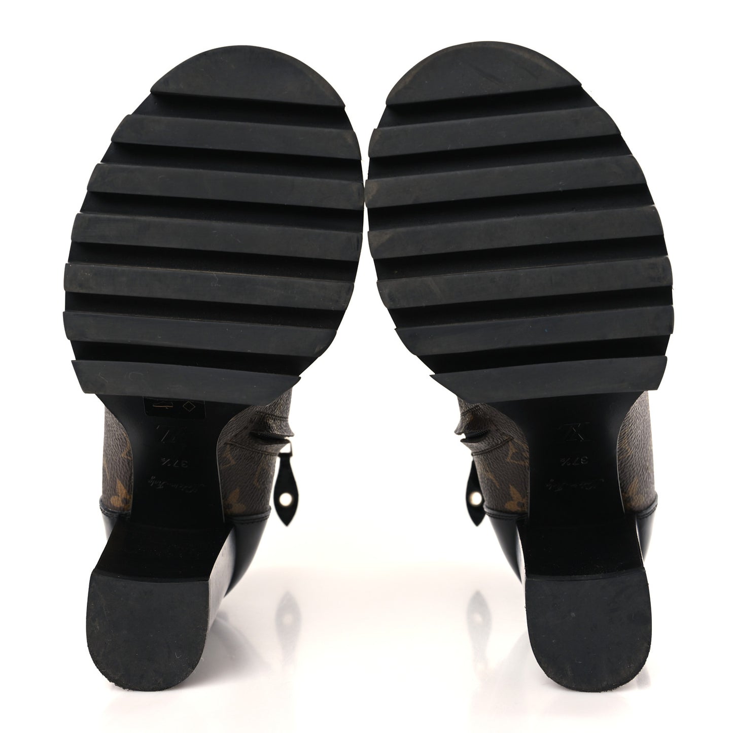 Patent Calfskin Monogram Star Trail Ankle Boots 37.5 Black