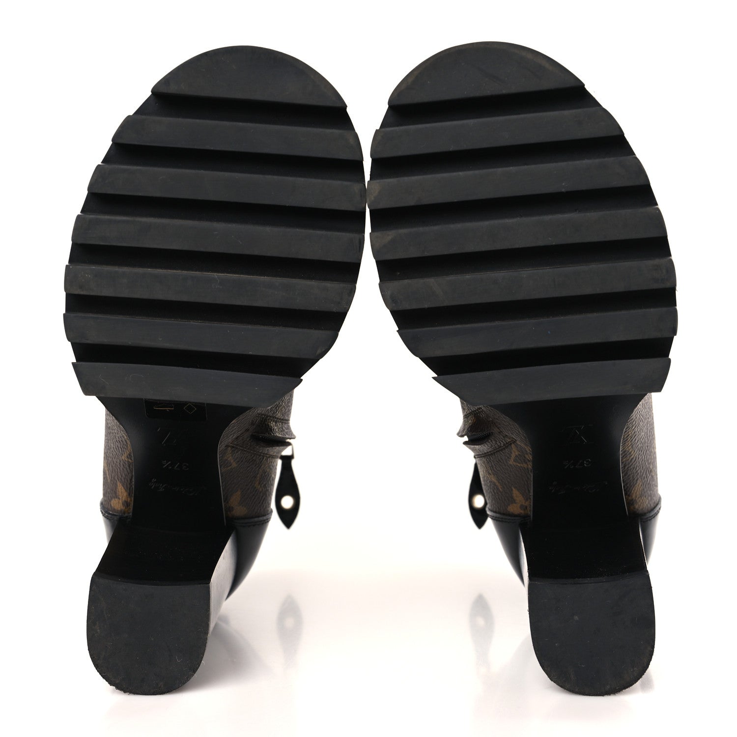Louis Vuitton Patent Calfskin Monogram Star Trail Ankle Boots 37.5 Black 6 of 8