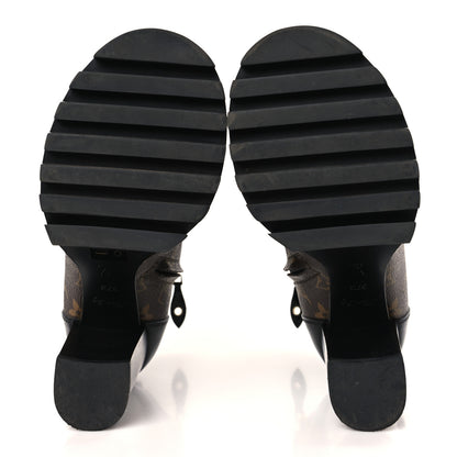 Louis Vuitton Patent Calfskin Monogram Star Trail Ankle Boots 37.5 Black 6 of 8