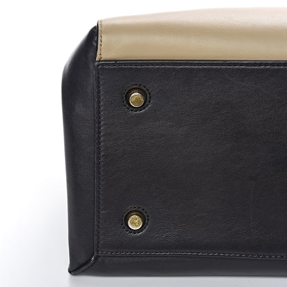 Celine Smooth Calfskin Medium Bi-Color Edge Shoulder Bag Black Cream 14 of 15