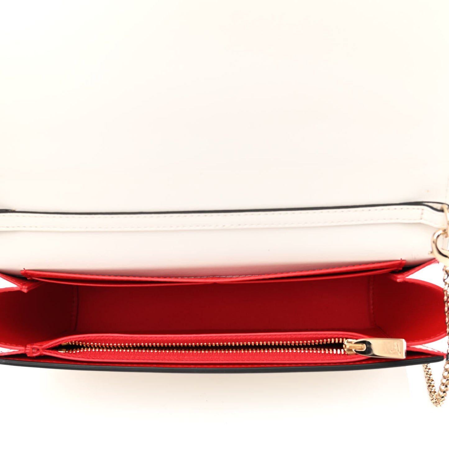 Calfskin Patent Calfskin Spikes Paloma Clutch White