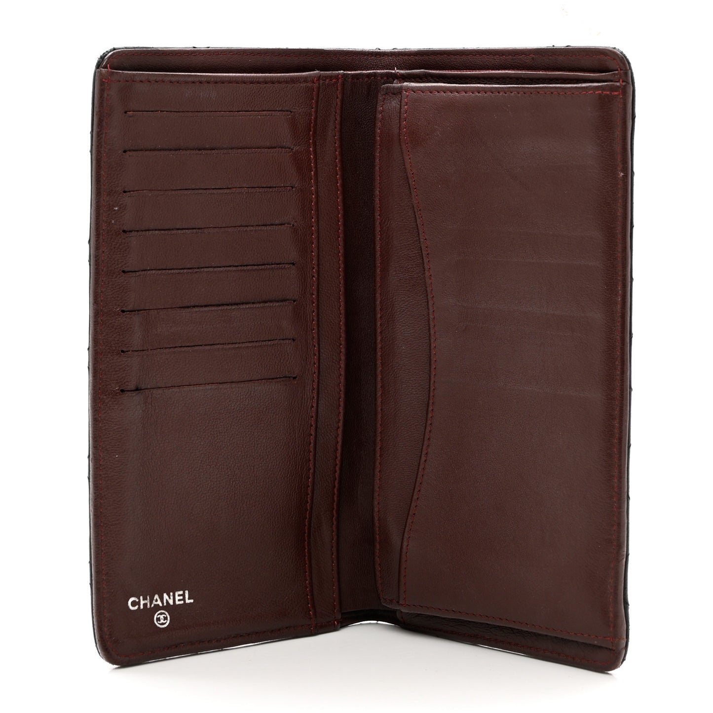 Lambskin Quilted Yen Wallet Black
