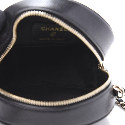 Chanel Caviar Quilted French New Wave Round Clutch With Chain Black 5 of 11