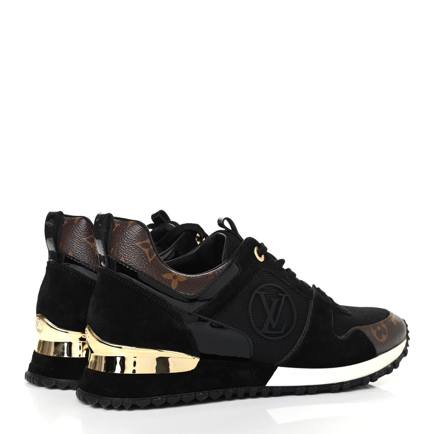 Louis Vuitton Suede Monogram Run Away Sneakers 40 Black 3 of 4