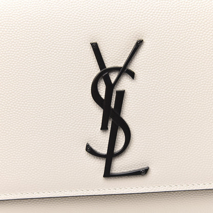 Saint Laurent Grain De Poudre Medium Classic Monogram Kate Satchel Porcellana Black 10 of 10