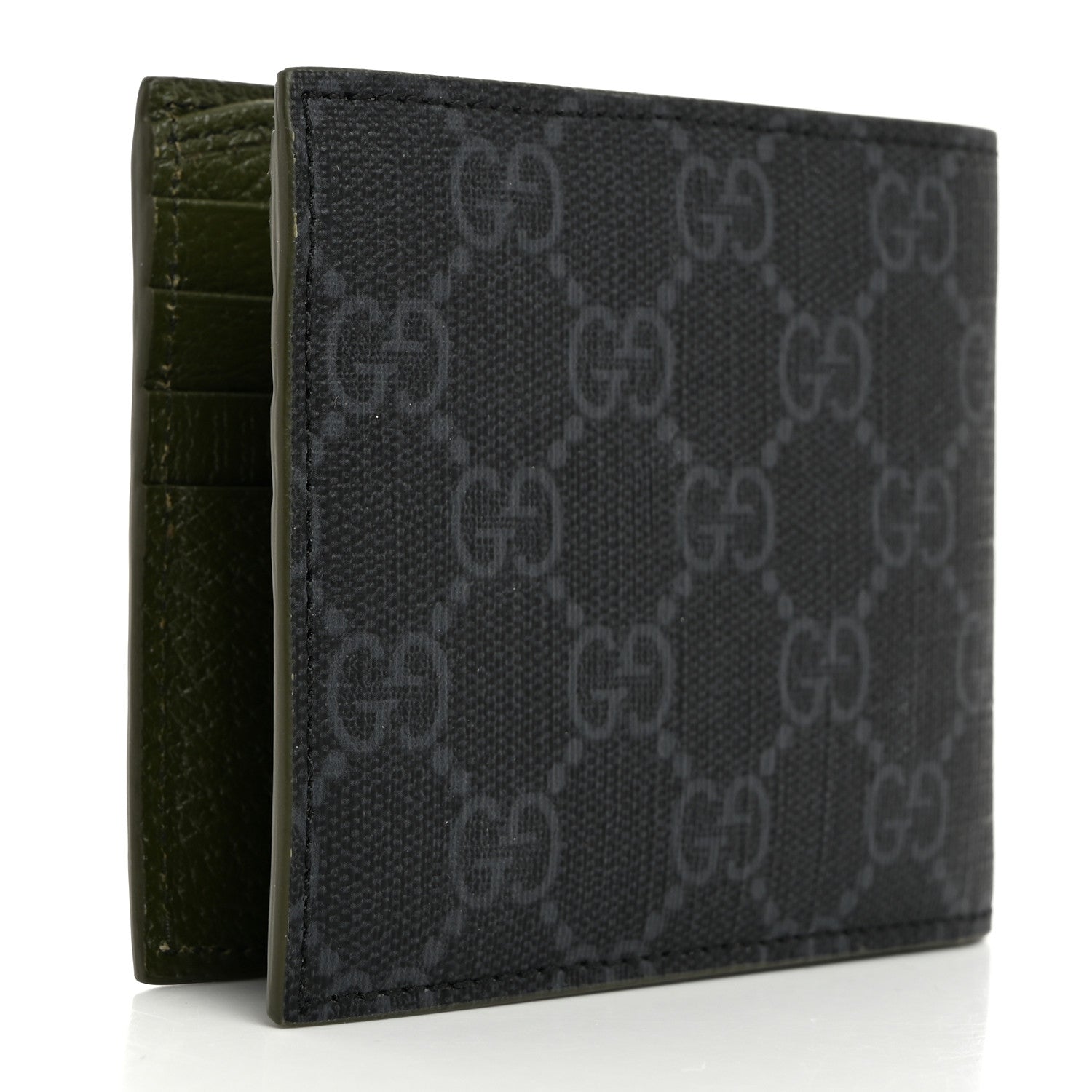 Gucci GG Supreme Monogram Bi-Fold Wallet Black 3 of 7