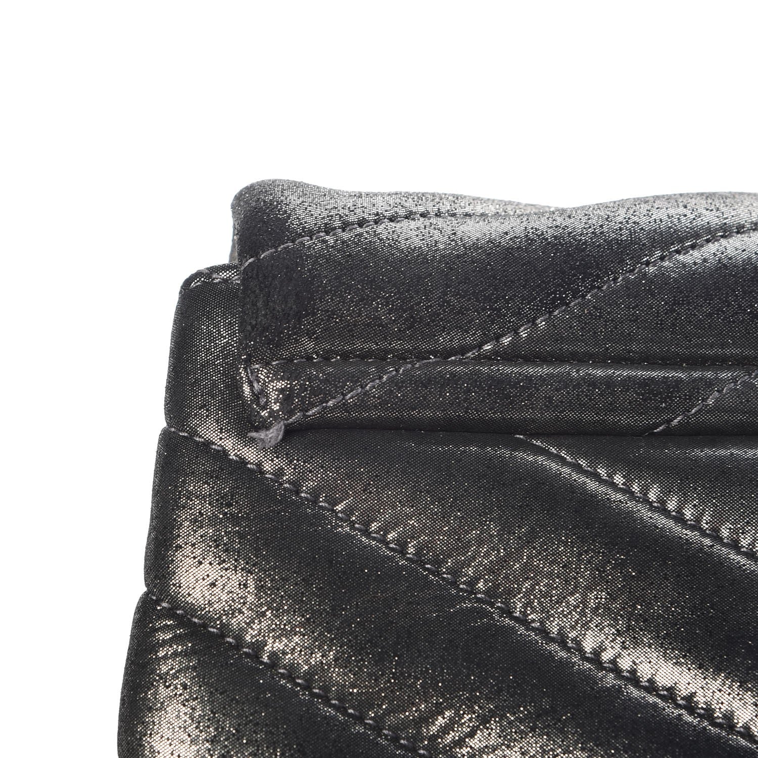 Saint Laurent Metallic Calfskin Y Calfskin Monogram Small Loulou Chain Satchel Dark Grey 10 of 19