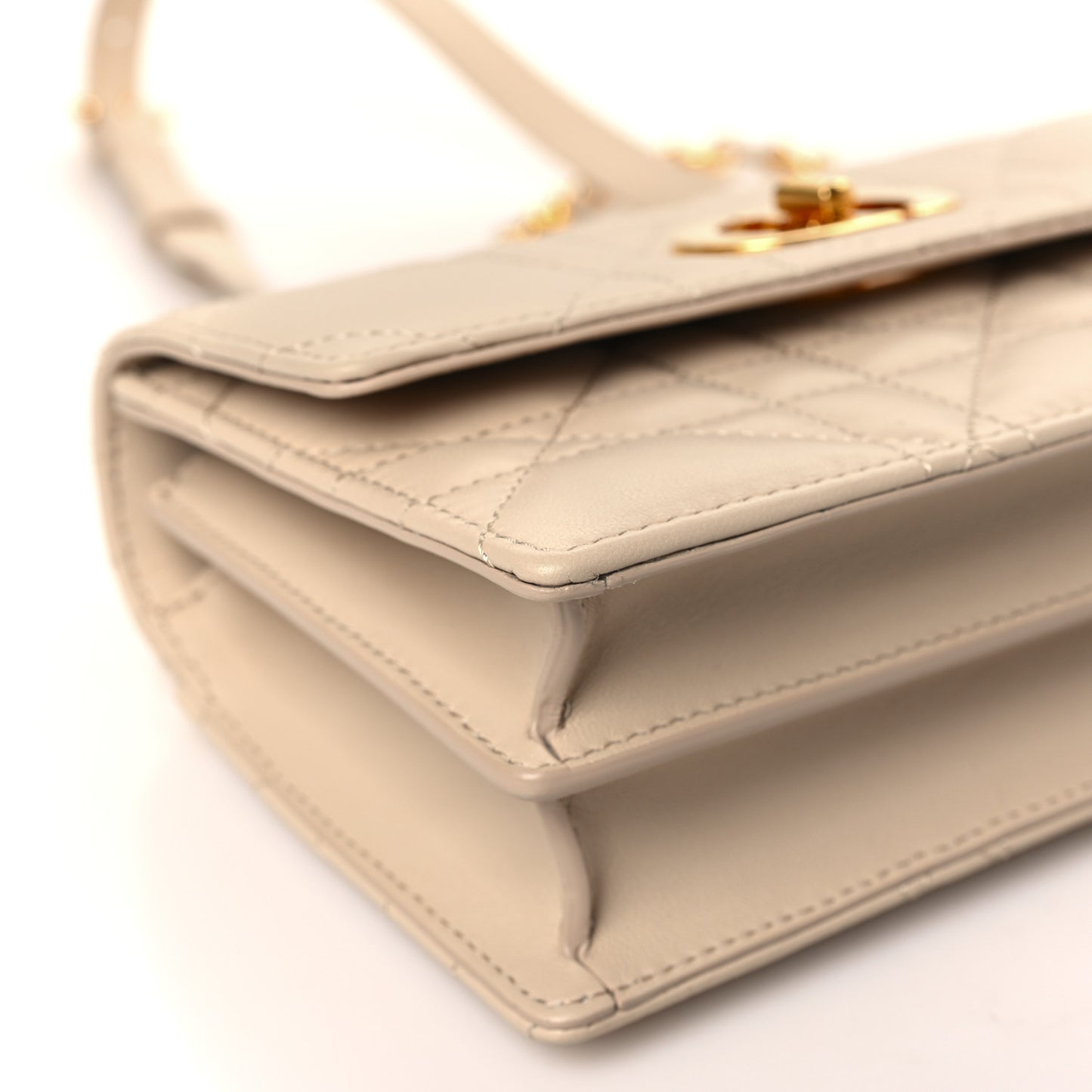 Lambskin Macrocannage Mini Miss Caro Bag Caramel Beige