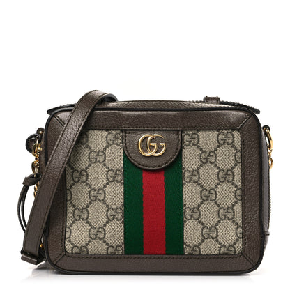 Gucci GG Supreme Monogram Mini Ophidia Top Handle Shoulder Bag Brown 1 of 10
