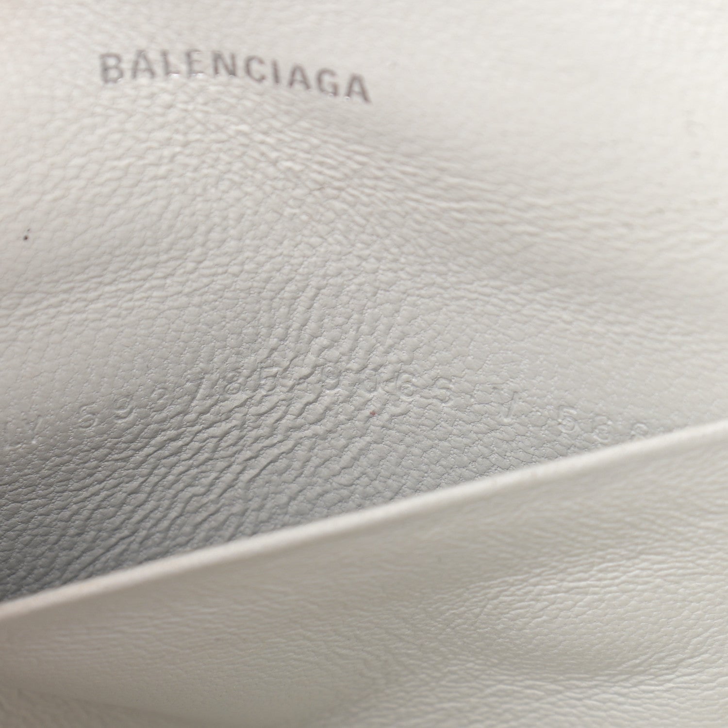 Balenciaga Grained Calfskin Logo Cash Phone Holder Wallet On Chain White Fluo Pink 8 of 14