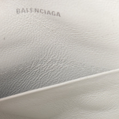 Balenciaga Grained Calfskin Logo Cash Phone Holder Wallet On Chain White Fluo Pink 8 of 14