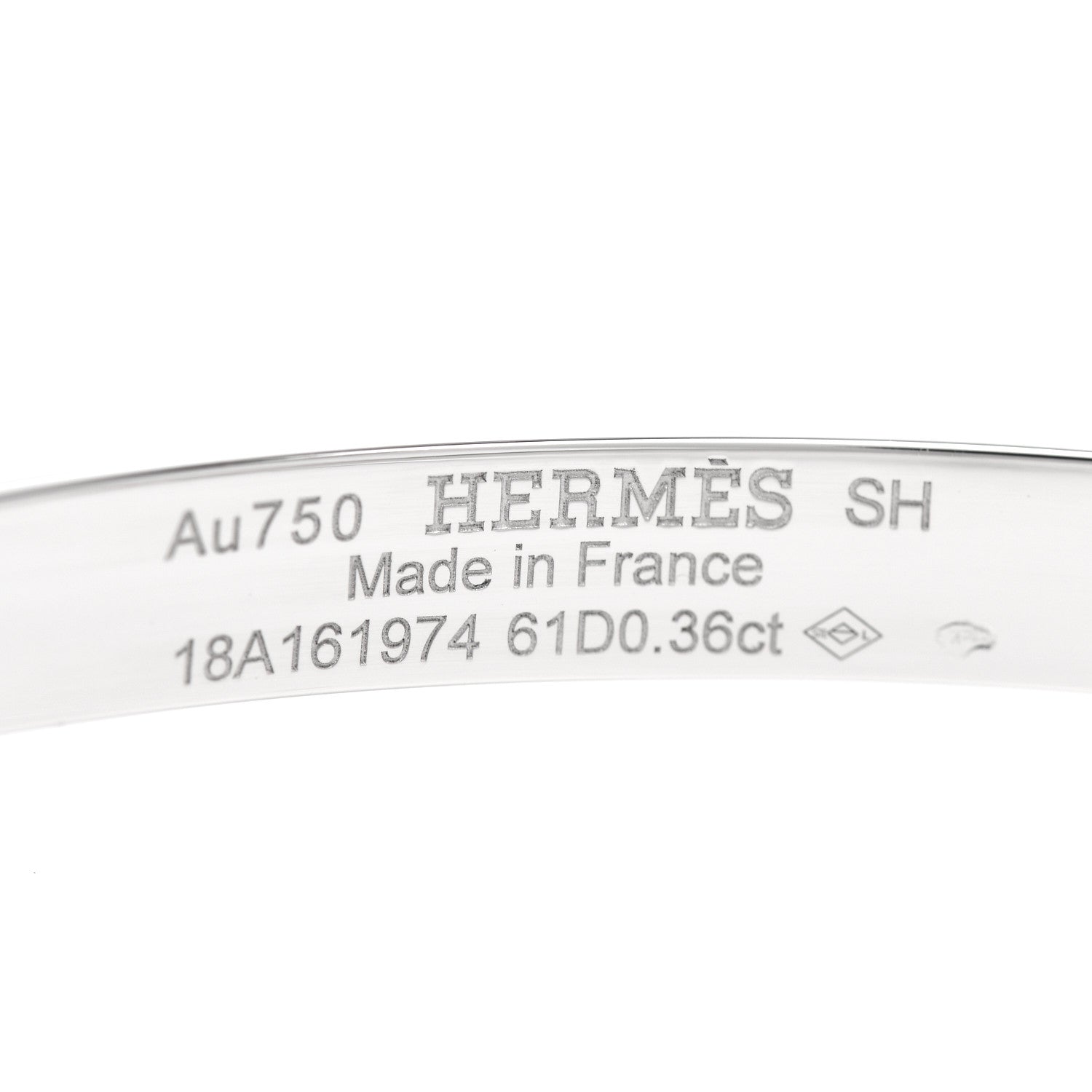 Hermes 18K White Gold Diamond PM Kelly Pave Bracelet SH 4 of 5