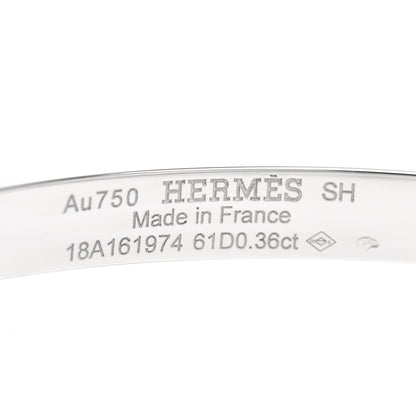 Hermes 18K White Gold Diamond PM Kelly Pave Bracelet SH 4 of 5