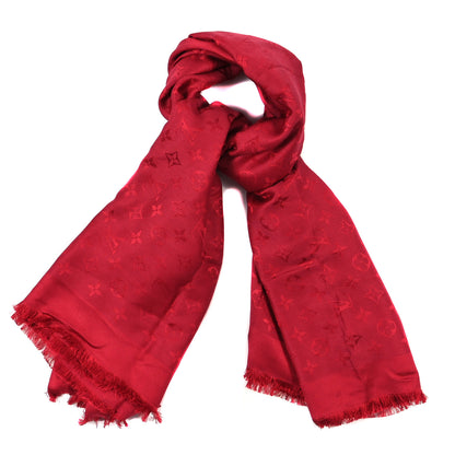 Louis Vuitton Silk Wool Monogram Shawl Pomme D'Amour 1 of 4