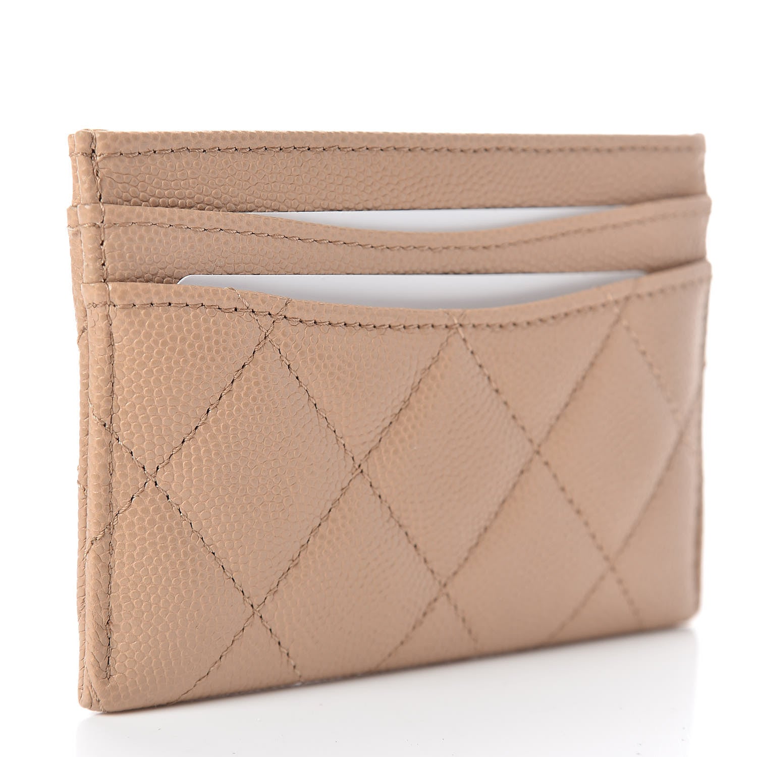 Chanel Caviar Quilted Card Holder Beige 3 of 9